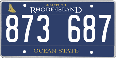 RI license plate 873687