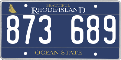 RI license plate 873689