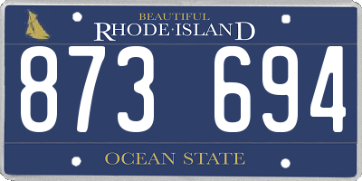 RI license plate 873694