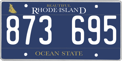 RI license plate 873695