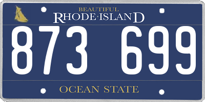 RI license plate 873699