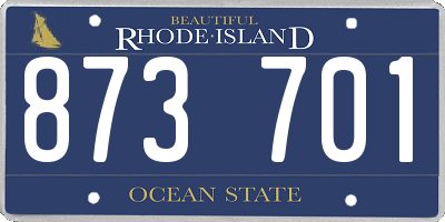 RI license plate 873701
