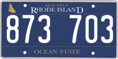 RI license plate 873703