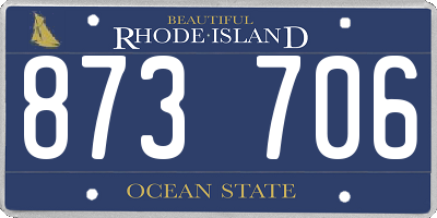 RI license plate 873706