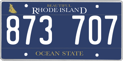 RI license plate 873707