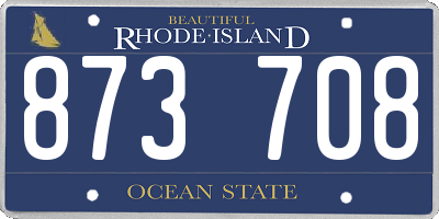 RI license plate 873708