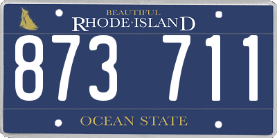 RI license plate 873711