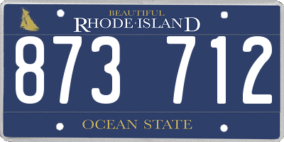 RI license plate 873712