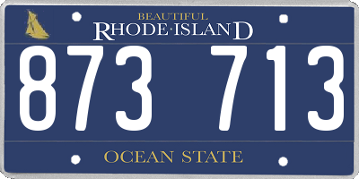 RI license plate 873713
