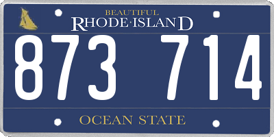 RI license plate 873714