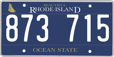 RI license plate 873715