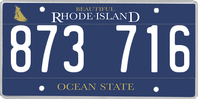 RI license plate 873716
