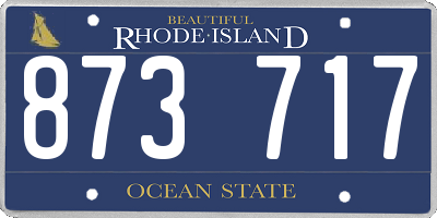 RI license plate 873717