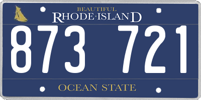 RI license plate 873721