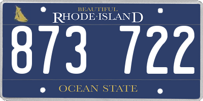RI license plate 873722