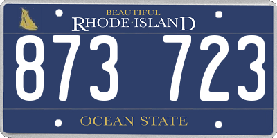 RI license plate 873723