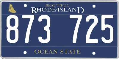 RI license plate 873725
