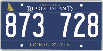RI license plate 873728