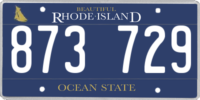 RI license plate 873729