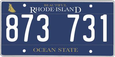 RI license plate 873731