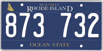 RI license plate 873732