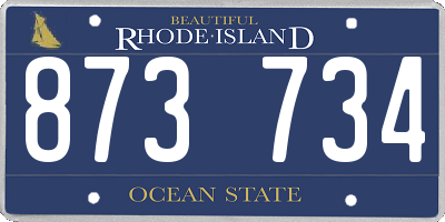 RI license plate 873734