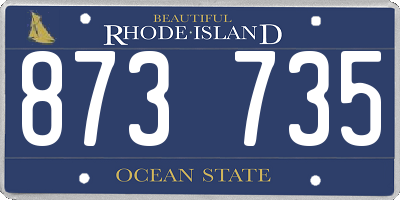 RI license plate 873735
