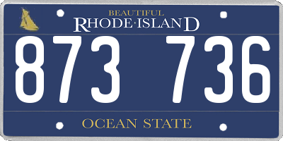 RI license plate 873736