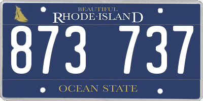 RI license plate 873737