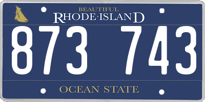 RI license plate 873743