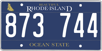 RI license plate 873744