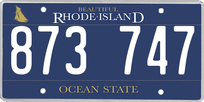 RI license plate 873747