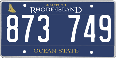 RI license plate 873749