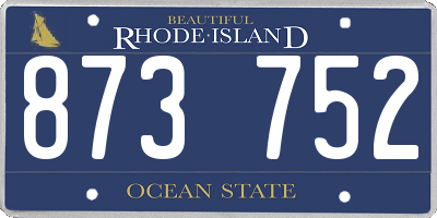 RI license plate 873752