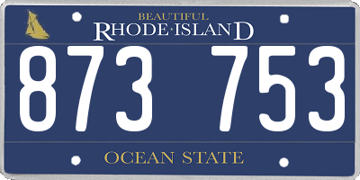 RI license plate 873753