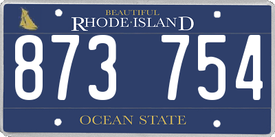 RI license plate 873754