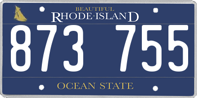 RI license plate 873755