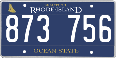 RI license plate 873756