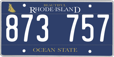 RI license plate 873757