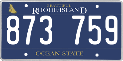 RI license plate 873759