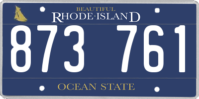 RI license plate 873761