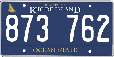 RI license plate 873762