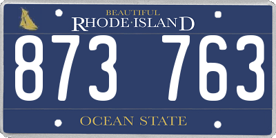 RI license plate 873763