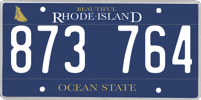 RI license plate 873764