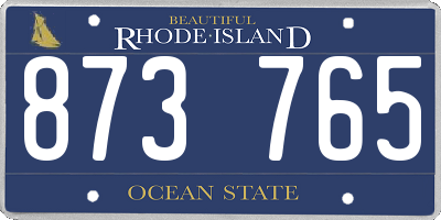 RI license plate 873765
