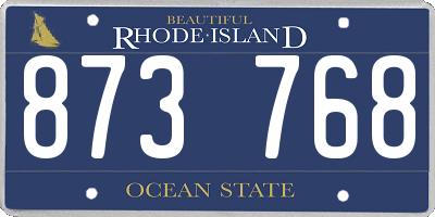 RI license plate 873768