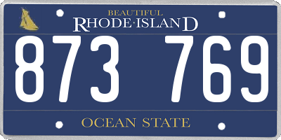 RI license plate 873769