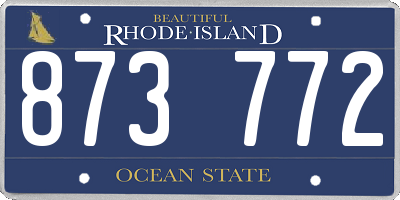 RI license plate 873772
