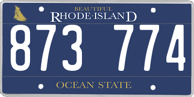 RI license plate 873774