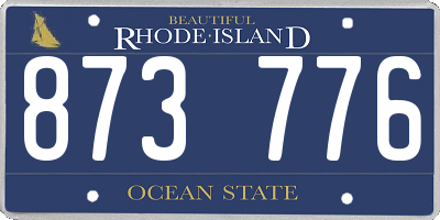 RI license plate 873776